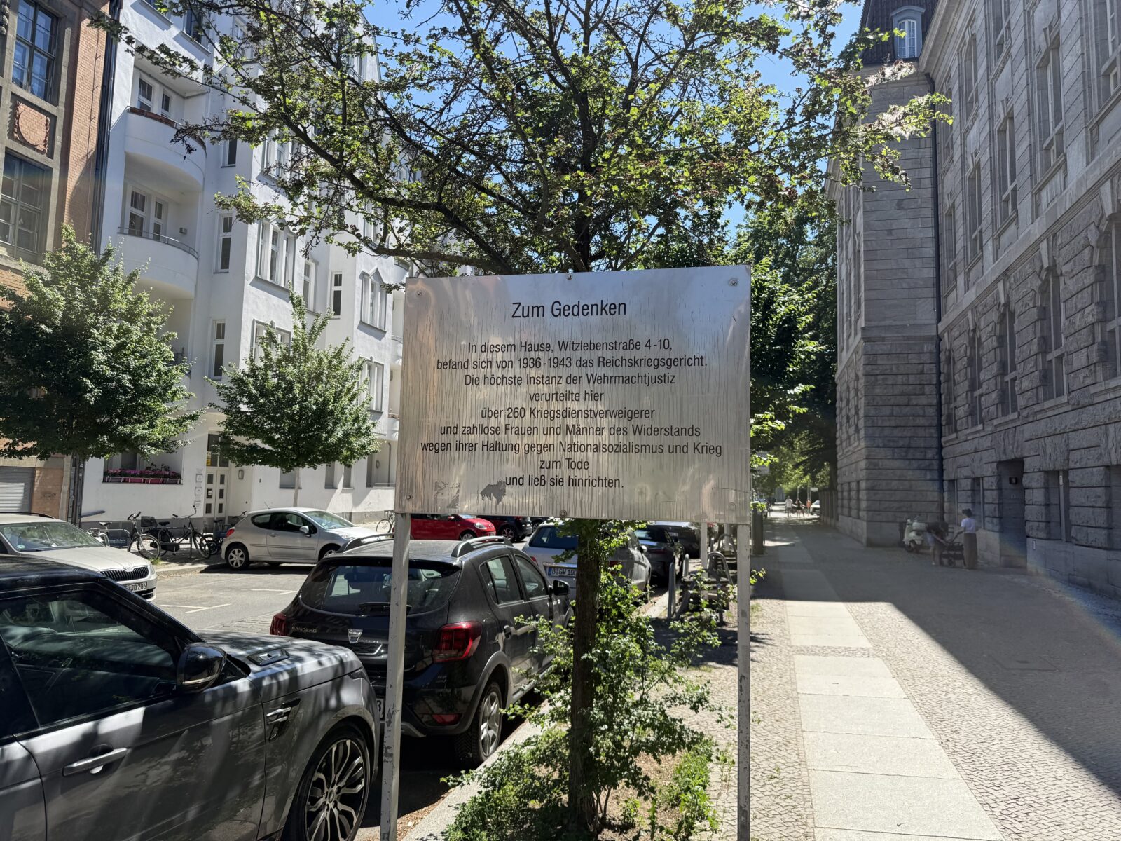 A sign in front of the former Reich Military Tribunal. I was hoping this was not the memorial. Jägerstätter isn't even mentioned.